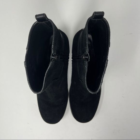 TORY BURCH Women's Size 6.5 Alaina Ankle Boots Booties  Black Suede 5451 - Picture 2 of 9